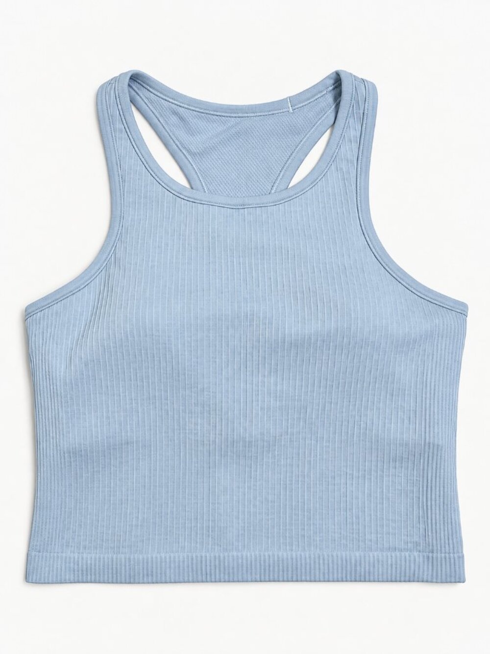Lululemon Ebb To Street Racerback Crop Tank Blue Linen